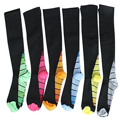 (3 Pair) Assorted Unisex Sport Compression Socks Randomly Shipped (Small/Medium)