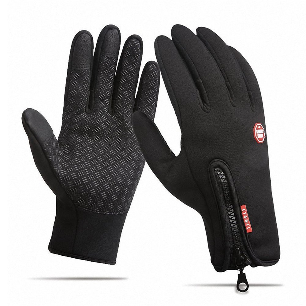 CYG&CL Outdoor Winter Touchscreen Warm Gloves, Water Resistant Windproof Anti-Slip Sports Gloves for Cycling Driving Running Hiking Climbing Skiing Sports, Adjustable Size for MenWomen