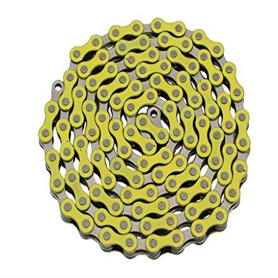 Alta YBN Bicycle Chain Twotone, (Single-Speed, 1/2 x 1/8-Inch, 112L) Multiple Colors (Yellow/Chrome)
