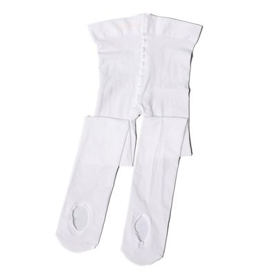 7D04 White Convertible Dance Tights - Large Child