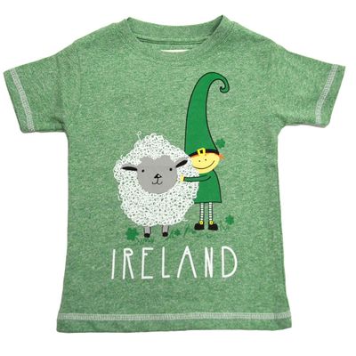 Kids Ireland Sheep and Leprechaun Green T-Shirt