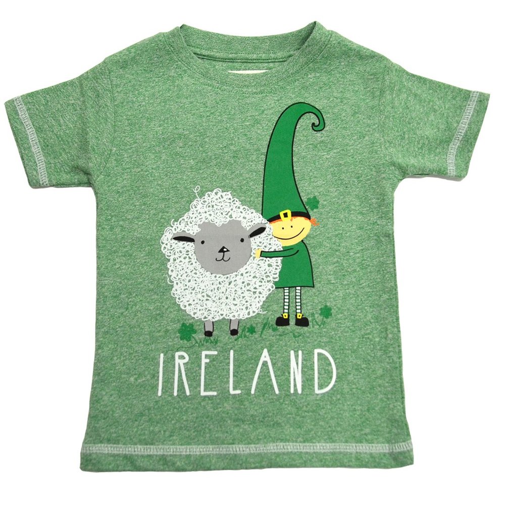 Kids Ireland Sheep and Leprechaun Green T-Shirt