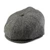 Baby Boy Ring Bearer Pageboy Scally Cap - Flat Ivy Newsboy Tweed Golf Cap Hat (SM 52 cm) Black and Gray