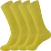 Fine Fit Men's Fancy Colorful Solid Cotton Socks (4 Pairs) Yellow) view 1