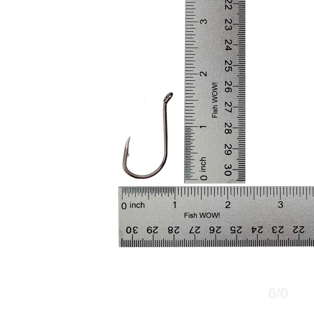 50pcs Fish WOW! Fishing Octopus Hooks Black Nickel - Size 6/0