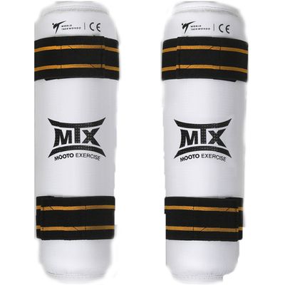 Mooto MTX Taekwondo Shin Protector WTF Approved TKD Guard Black & White XS to XL  (L)