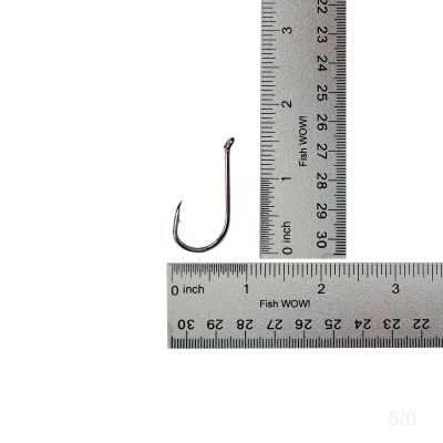 50pcs Fish WOW! Fishing Octopus Hooks Black Nickel - Size 5/0