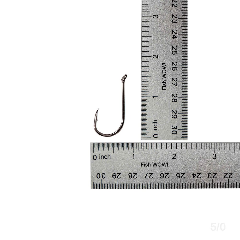 50pcs Fish WOW! Fishing Octopus Hooks Black Nickel - Size 5/0