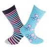 FLOSO Childrens/Kids Cotton Rich Welly Socks (2 Pairs) (7-9.5 Child US) (Navy/Beige) view 4