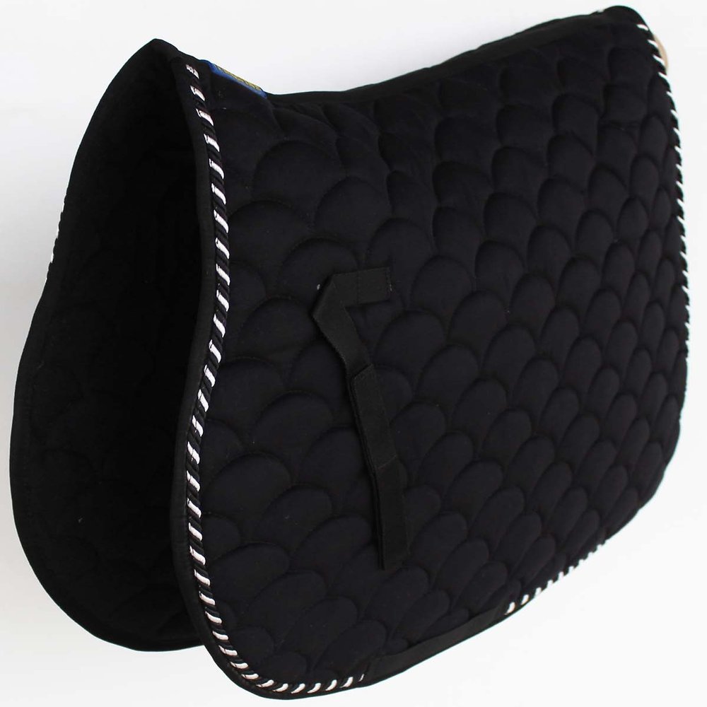 Professional Equine Horse English Quilted Contoured All-Purpose Trail Saddle Pad Black 7296BK