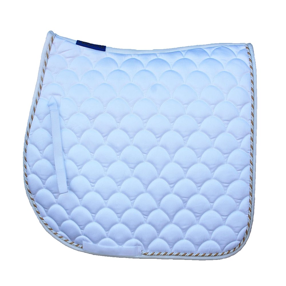Professional Equine Horse English Quilted Contoured All-Purpose Trail Saddle Pad White 7296WH