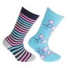 Floso Childrens/Kids Cotton Rich Welly Socks (2 Pairs) (7-9.5 Child US) (Cream/Pink) view 3