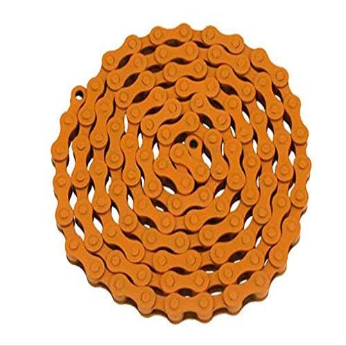 Alta YBN Bicycle (S410) Chain (Single Speed, 1/2 x 1/8-Inch, 112L), Multiple Colors (Orange)