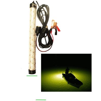 12" INCH Deluxe White 12V 25W 120 LED 3600 Lumen Submersible Fishing Light Underwater Fish Finder Lamp with 5m Cord (White)