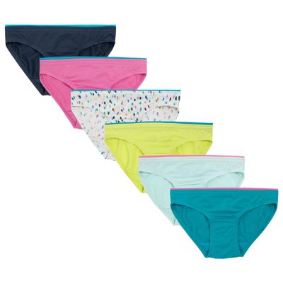 Fruit of the Loom Girl's Breathable Underwear (Pack of 6) Underwear, bikini/assorted, 6