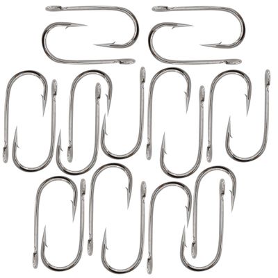 20pcs Fish WOW! Fishing 6X Strong Siwash Nickel Hooks Open Eye - Size 9/0