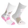 FLOSO Childrens/Kids Cotton Rich Welly Socks (2 Pairs) (10-13 Child US) (Blue/Pink) view 4