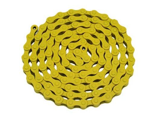 Alta YBN Bicycle (S410) Chain (Single Speed, 1/2 x 1/8-Inch, 112L), Multiple Colors (Yellow)