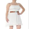 A. Byer Junior's Ruffle Front Belted Dress, Off White, L view 1