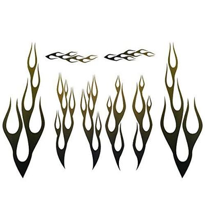 Wild Dingos LLC Flame Kit Style 1 Golf Cart ATV Large Vinyl Decal Sticker (Black to Yellow)