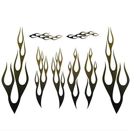 Wild Dingos LLC Flame Kit Style 1 Golf Cart ATV Large Vinyl Decal Sticker (Black to Yellow)