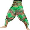 RaanPahMuang Silky Rayon Drive in Wrap Pants Light African Dashiki Art Viscose, X-Large, Green view 1