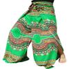 RaanPahMuang Silky Rayon Drive in Wrap Pants Light African Dashiki Art Viscose, X-Large, Green view 2