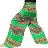 RaanPahMuang Silky Rayon Drive in Wrap Pants Light African Dashiki Art Viscose, X-Large, Green view 3