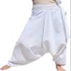 RaanPahMuang Mixed Cotton Mao Hill Tribe Pants Side Tie, Large, Striped Cotton - White view 1