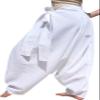 RaanPahMuang Mixed Cotton Mao Hill Tribe Pants Side Tie, Large, Striped Cotton - White view 3