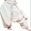 RaanPahMuang Mixed Cotton Mao Hill Tribe Pants Side Tie, Large, Striped Cotton - Natural Cream view 1