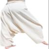 RaanPahMuang Mixed Cotton Mao Hill Tribe Pants Side Tie, Large, Striped Cotton - Natural Cream view 2