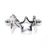 Amelia Fashion 16 Gauge Linked Stars Cartilage Ear Cuff Polished 316L Surgical Steel (Steel Stars) view 1