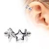 Amelia Fashion 16 Gauge Linked Stars Cartilage Ear Cuff Polished 316L Surgical Steel (Steel Stars) view 2