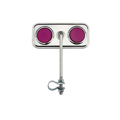 Alta Rectangle Bicycle Mirror Chrome, Reflectors Multiple Colors. (Purple)