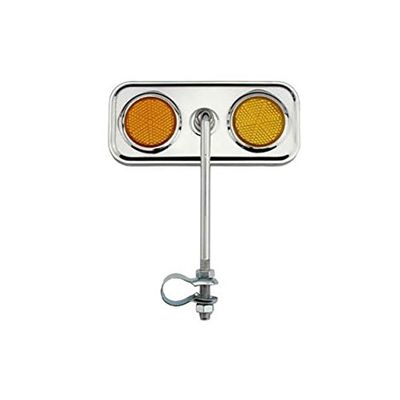 Alta Rectangle Bicycle Mirror Chrome, Reflectors Multiple Colors. (Amber)