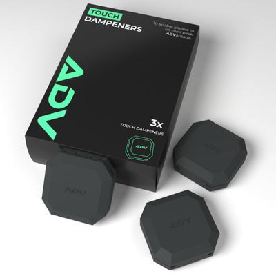 ADV Tennis Dampener with Custom Feel, Racket Shock Absorber to Reduce Vibration and Stay on The Racket, Engineered Poly-Silicone Tennis Racket Dampener, Black, Touch 3-Pack