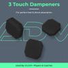 ADV Tennis Dampener with Custom Feel, Racket Shock Absorber to Reduce Vibration and Stay on The Racket, Engineered Poly-Silicone Tennis Racket Dampener, Black, Touch 3-Pack view 2