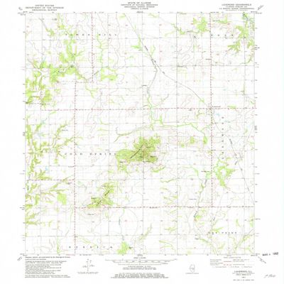 YellowMaps Lakewood IL topo map, 1:24000 Scale, 7.5 X 7.5 Minute, Historical, 1981, Updated 1982, 26.8 x 22 in - Tyvek
