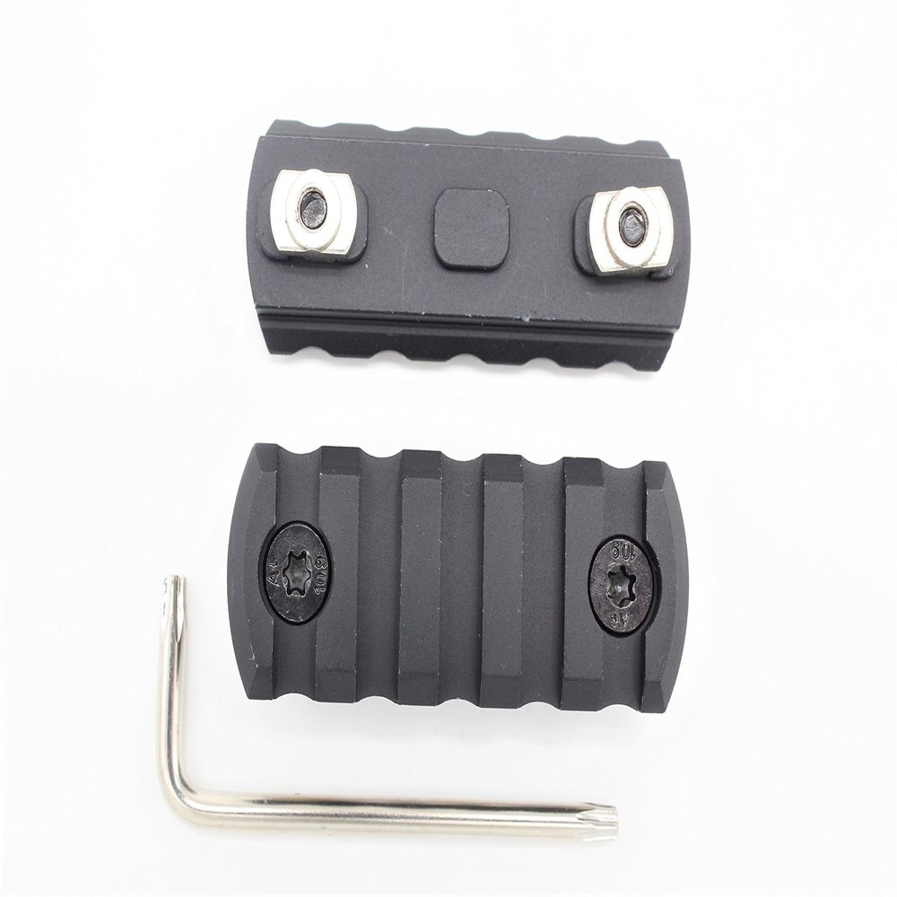Active-8 5 Slots mlok Picatinny/Weaver Rail Sections Black Anodized CNC Aluminum Mount Adapter Segment Mount