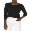Amazon Essentials Women's Long-Sleeve Lightweight Crewneck Sweater (Available in Plus Size), Black, X-Large view 1