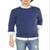 Amazon Essentials Men's Long-Sleeve Crewneck Sweater, 100% Cotton, Big & Tall Options Available, Blue Heather, Medium view 1