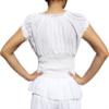 RaanPahMuang Ladies Baby Doll Serving Shirt with Smock Waist and Laced Collar, Large, Pure White view 2