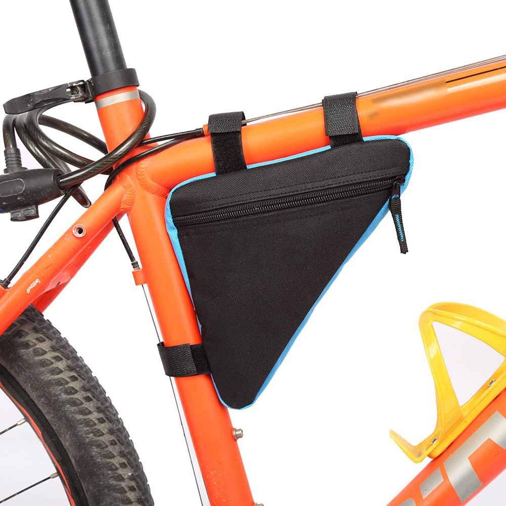 Bicycle Triangle Bag Waterproof Bike Bicycle Frame Front Tube Pouch Bag Ox Quick Release Front Saddle Cycling Bike Top Tube Triangle Tool Bag (Black&Blue) bike triangle frame bag