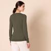 Amazon Essentials Women's Regular-Fit Lightweight Long-Sleeve V-Neck Sweater (Available in Plus Size), Dark Olive Heather, Medium view 3