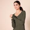 Amazon Essentials Women's Regular-Fit Lightweight Long-Sleeve V-Neck Sweater (Available in Plus Size), Dark Olive Heather, Medium view 4