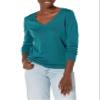 Amazon Essentials Women's Regular-Fit Lightweight Long-Sleeve V-Neck Sweater (Available in Plus Size), Teal Blue Heather, X-Large view 1