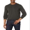 Amazon Essentials Men's Long-Sleeve Crewneck Sweater, 100% Cotton, Big & Tall Options Available, Charcoal Heather, Large view 1