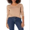 Amazon Essentials Women's Regular-Fit Lightweight Long-Sleeve V-Neck Sweater (Available in Plus Size), Camel Heather, XX-Large view 1