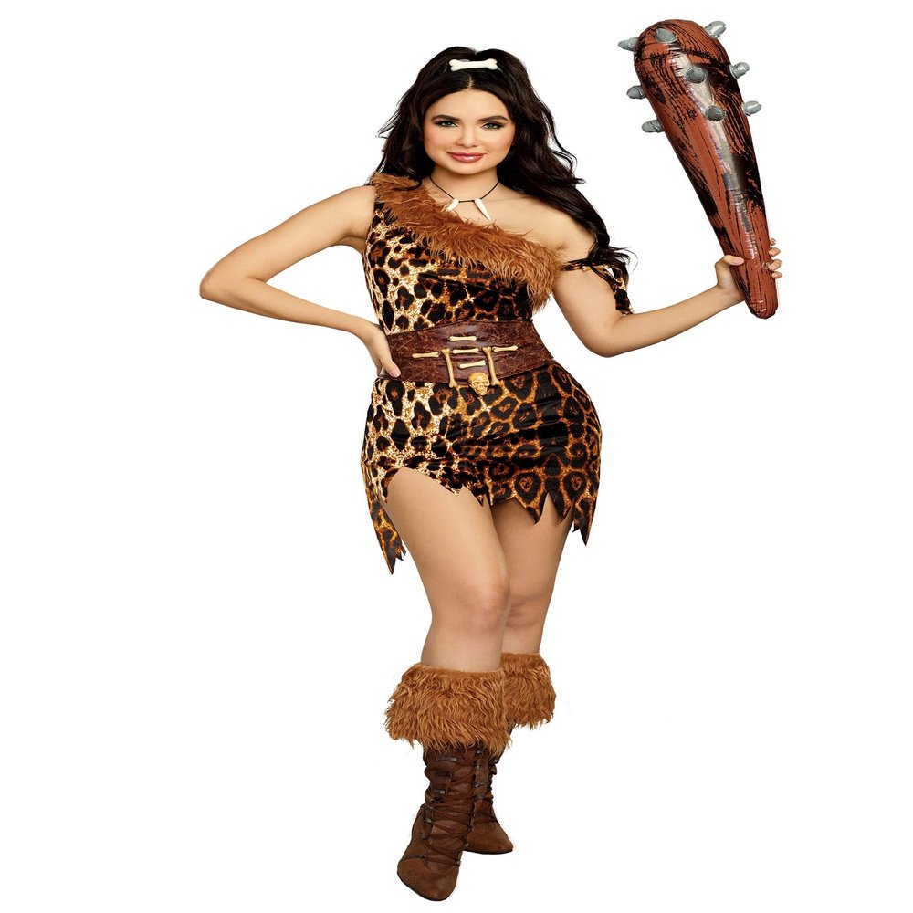 Dreamgirl Women's Clubbin' Cutie Leopard Cavewoman Costume Dress